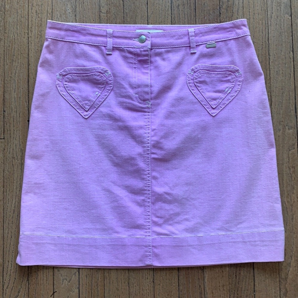 Escada Pink Mini Skirt with Heart Pockets